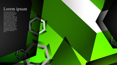 Altıgen çakışan desenli soyut vektör arka planı. Herhangi bir arka plan için vektör çizimi. renk yeşil