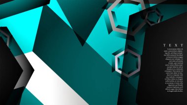 Vektör altıgen örtüşmeleri ve arka plan için açık mavi renk, metin için alan