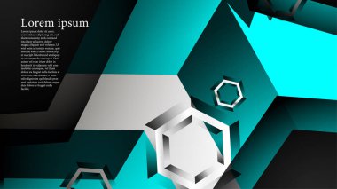 Vektör altıgen örtüşmeleri ve arka plan için açık mavi renk, metin için alan