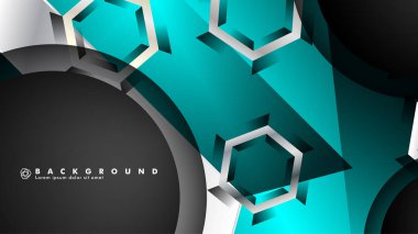 Vektör daire çakışmaları ve arka plan için mavi renk, metin için alan