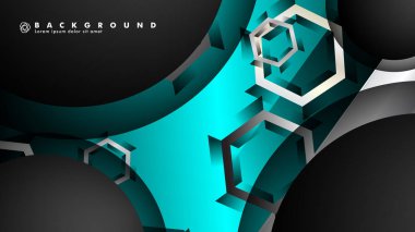 Vektör daire çakışmaları ve arka plan için mavi renk, metin için alan