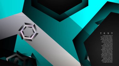 Vektör altıgen örtüşmeleri ve arka plan için açık mavi renk, metin için alan