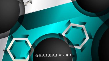 Vektör daire çakışmaları ve arka plan için mavi renk, metin için alan