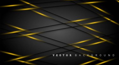 Altın ışık çizgi gölge koyu gri lüks arka plan
