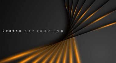 Altın ışık çizgi gölge koyu gri lüks arka plan