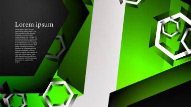 Altıgen çakışan desenli soyut vektör arka planı. Herhangi bir arka plan için vektör çizimi. renk yeşil