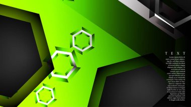 Altıgen çakışan desenli soyut vektör arka planı. Herhangi bir arka plan için vektör çizimi. renk yeşil