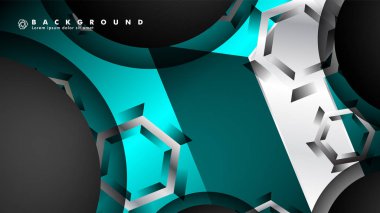 Vektör daire çakışmaları ve arka plan için mavi renk, metin için alan