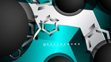 Vektör daire çakışmaları ve arka plan için mavi renk, metin için alan