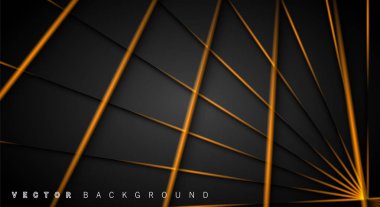 Altın ışık çizgi gölge koyu gri lüks arka plan