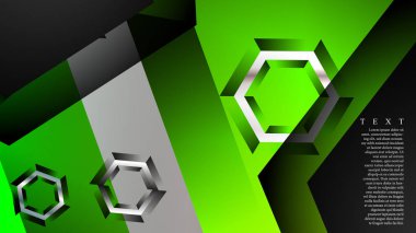 Altıgen çakışan desenli soyut vektör arka planı. Herhangi bir arka plan için vektör çizimi. renk yeşil