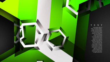 Altıgen çakışan desenli soyut vektör arka planı. Herhangi bir arka plan için vektör çizimi. renk yeşil