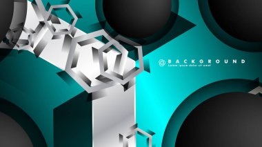 Vektör daire çakışmaları ve arka plan için mavi renk, metin için alan