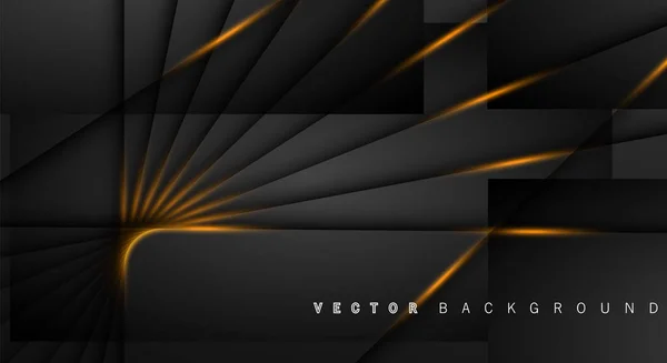 Gold light line shadow dark grey luxury background — Stock Vector