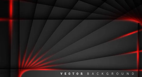 Red light line shadow dark grey luxury background — Stock Vector