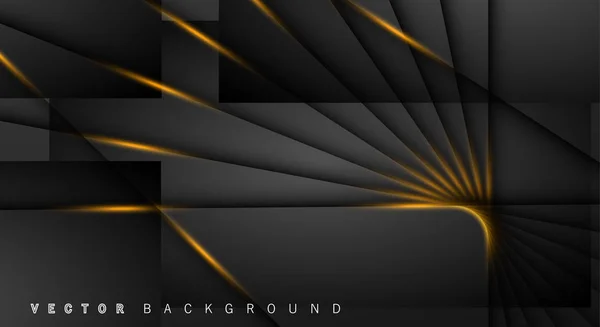 Gold light line shadow dark grey luxury background — Stock Vector