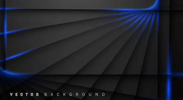 Línea de luz azul sombra gris oscuro lujo fondo — Vector de stock