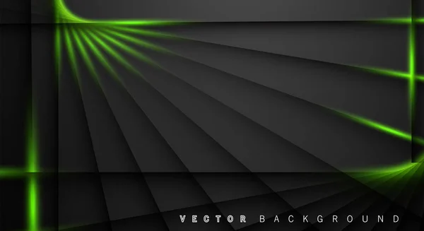 Ligne de lumière verte ombre gris foncé fond de luxe — Image vectorielle