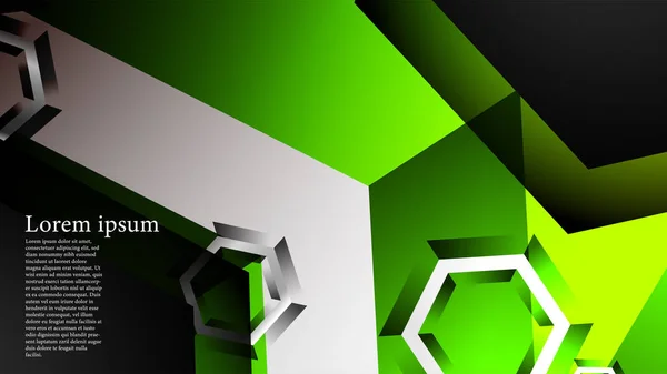 六角形の重なり合うパターンを持つ抽象ベクターの背景。任意の背景のベクトルイラストレーション。緑色 — ストックベクタ