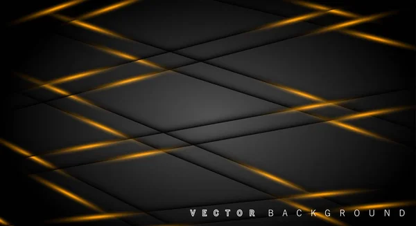 Gold helle Linie Schatten dunkelgrau Luxus Hintergrund — Stockvektor