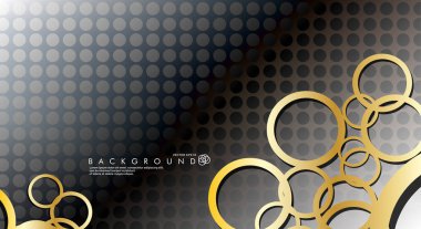 Lüks parlak altın daireler desen ile soyut vektör arka plan. Herhangi bir arka plan için vektör çizimi