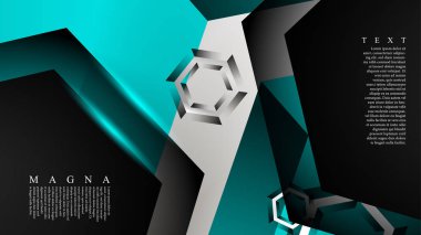 Vektör altıgen örtüşmeleri ve arka plan için açık mavi renk, metin için alan