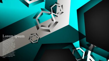 Vektör altıgen örtüşmeleri ve arka plan için açık mavi renk, metin için alan