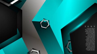 Vektör altıgen örtüşmeleri ve arka plan için açık mavi renk, metin için alan