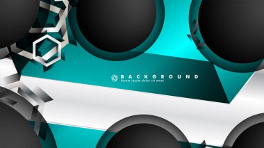 Vektör daire çakışmaları ve arka plan için mavi renk, metin için alan