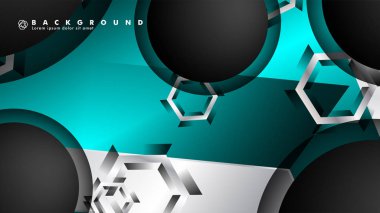 Vektör daire çakışmaları ve arka plan için mavi renk, metin için alan