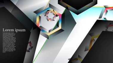 Örtüşen altıgen vektör arka planlar. herhangi bir arka plan için uygundur. Eps 10'da kapak tasarımı. metin için siyah alan