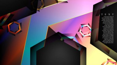 Örtüşen altıgen vektör arka planlar. herhangi bir arka plan için uygundur. Eps 10'da kapak tasarımı. metin için siyah alan