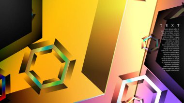 Örtüşen altıgen vektör arka planlar. herhangi bir arka plan için uygundur. Eps 10'da kapak tasarımı. metin için siyah alan