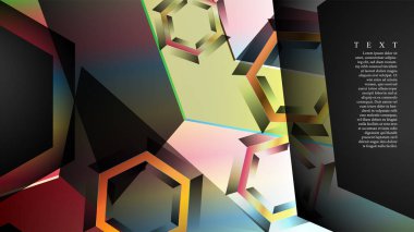 Örtüşen altıgen vektör arka planlar. herhangi bir arka plan için uygundur. Eps 10'da kapak tasarımı. metin için siyah alan