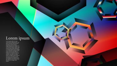 Örtüşen altıgen vektör arka planlar. herhangi bir arka plan için uygundur. Eps 10'da kapak tasarımı. metin için siyah alan