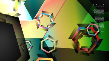 Örtüşen altıgen vektör arka planlar. herhangi bir arka plan için uygundur. Eps 10'da kapak tasarımı. metin için siyah alan