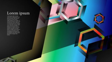 Örtüşen altıgen vektör arka planlar. herhangi bir arka plan için uygundur. Eps 10'da kapak tasarımı. metin için siyah alan