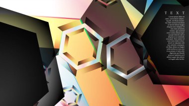 Örtüşen altıgen vektör arka planlar. herhangi bir arka plan için uygundur. Eps 10'da kapak tasarımı. metin için siyah alan