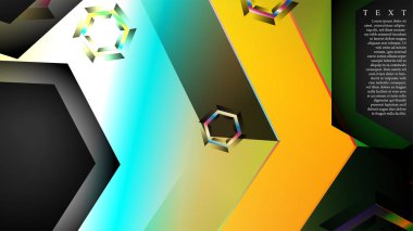 Örtüşen altıgen vektör arka planlar. herhangi bir arka plan için uygundur. Eps 10'da kapak tasarımı. metin için siyah alan