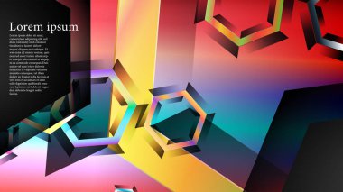 Örtüşen altıgen vektör arka planlar. herhangi bir arka plan için uygundur. Eps 10'da kapak tasarımı. metin için siyah alan