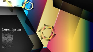 Örtüşen altıgen vektör arka planlar. herhangi bir arka plan için uygundur. Eps 10'da kapak tasarımı. metin için siyah alan