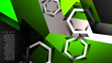 Altıgen çakışan desenli soyut vektör arka planı. Herhangi bir arka plan için vektör çizimi. renk yeşil