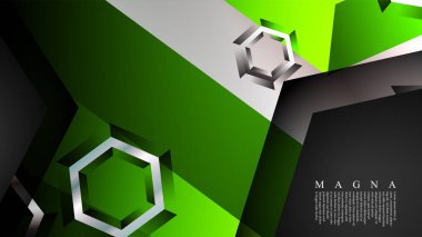 Altıgen çakışan desenli soyut vektör arka planı. Herhangi bir arka plan için vektör çizimi. renk yeşil