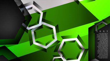 Altıgen çakışan desenli soyut vektör arka planı. Herhangi bir arka plan için vektör çizimi. renk yeşil