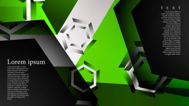 Altıgen çakışan desenli soyut vektör arka planı. Herhangi bir arka plan için vektör çizimi. renk yeşil