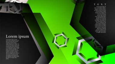 Altıgen çakışan desenli soyut vektör arka planı. Herhangi bir arka plan için vektör çizimi. renk yeşil