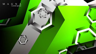 Altıgen çakışan desenli soyut vektör arka planı. Herhangi bir arka plan için vektör çizimi. renk yeşil