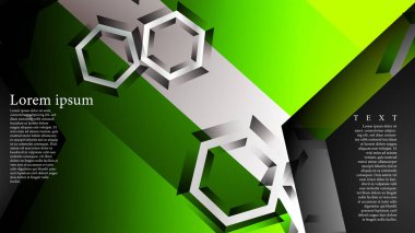 Altıgen çakışan desenli soyut vektör arka planı. Herhangi bir arka plan için vektör çizimi. renk yeşil
