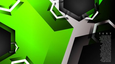 Altıgen çakışan desenli soyut vektör arka planı. Herhangi bir arka plan için vektör çizimi. renk yeşil