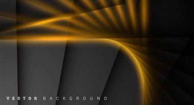 Altın ışık çizgi gölge koyu gri lüks arka plan